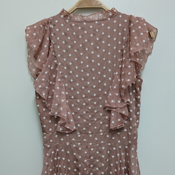 Joyfolie Cass Maxi Dress in Warm Sand/Pinkish Taupe Cream Flowers XS - Picture 8 of 11